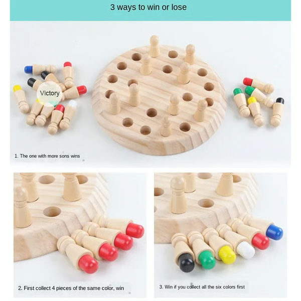 Jeu de mémoire en bois Montessori pour enfants et seniors – Image 10