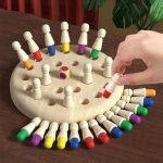Jeu de mémoire en bois Montessori pour enfants et seniors