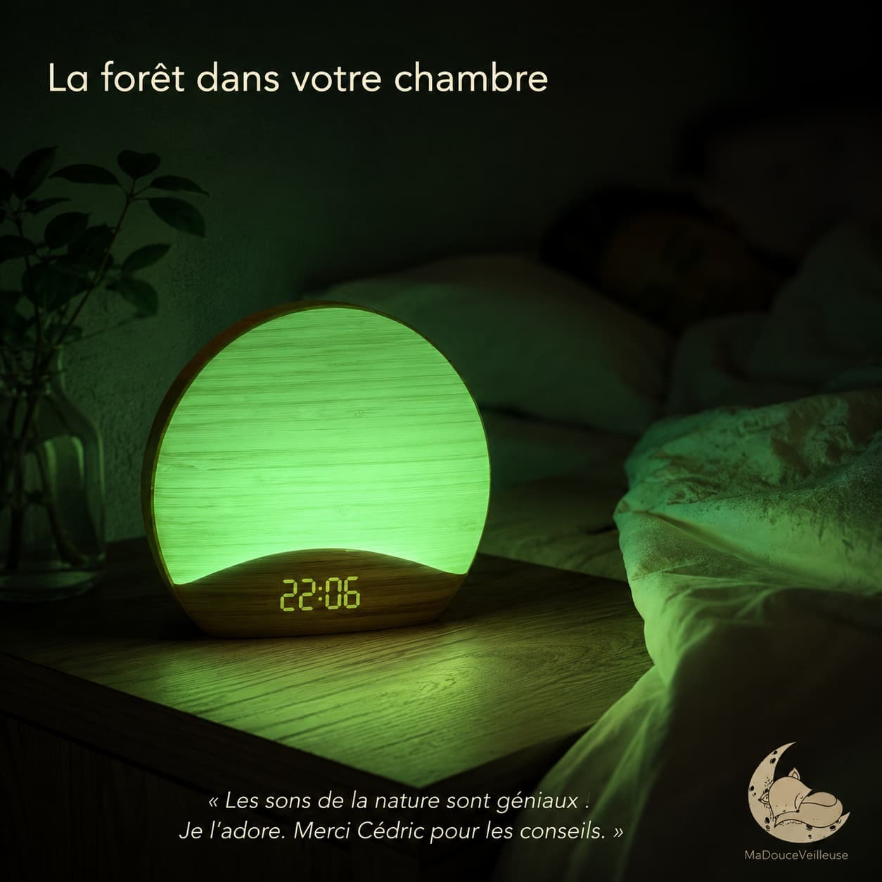 Réveil simulateur d'aube 26 sons nature veilleuse LED – Image 4