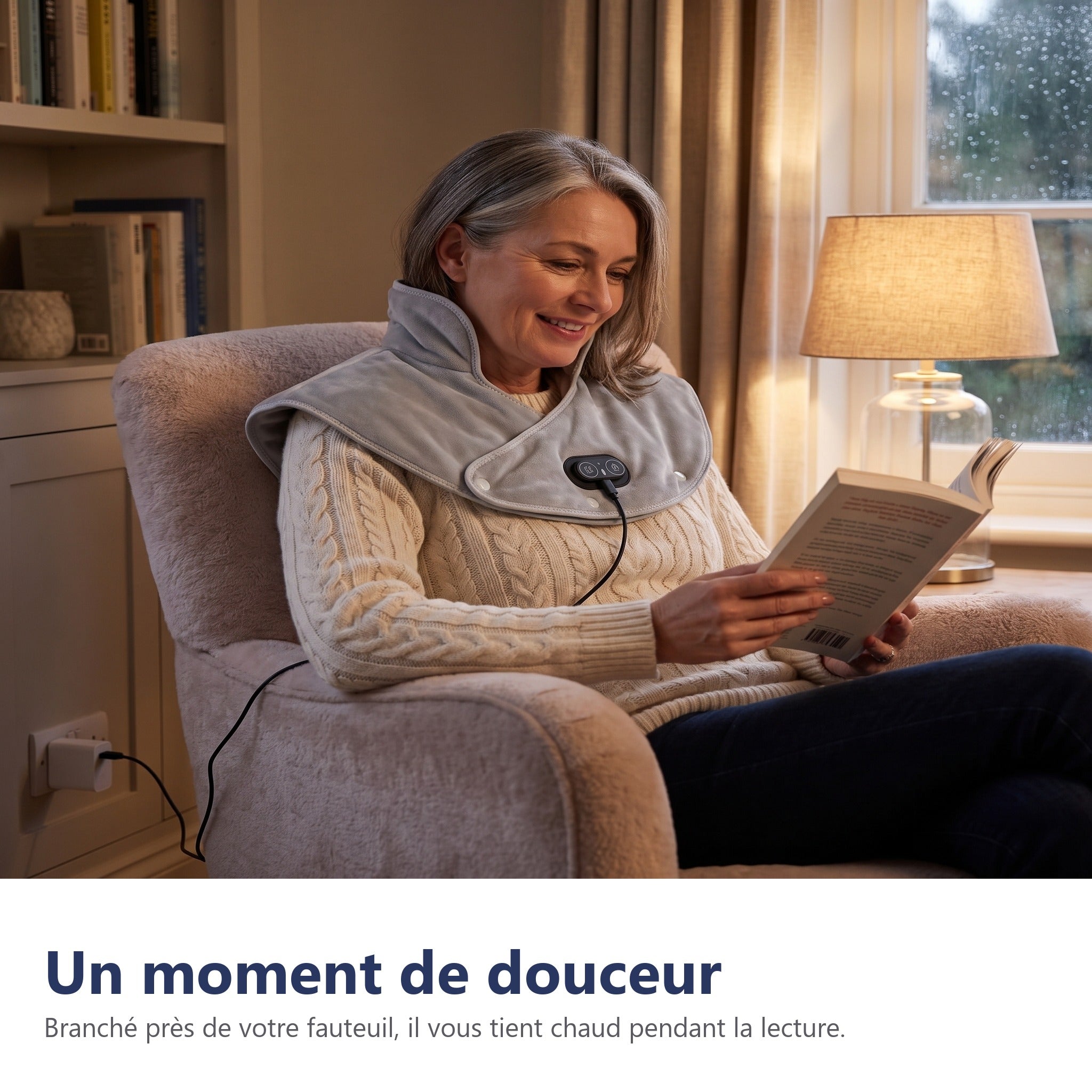 Châle chauffant USB 3 niveaux chaleur et massage – Image 11