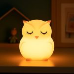 Veilleuse hibou silicone tactile LED couleurs