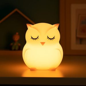 Veilleuse hibou silicone tactile LED couleurs