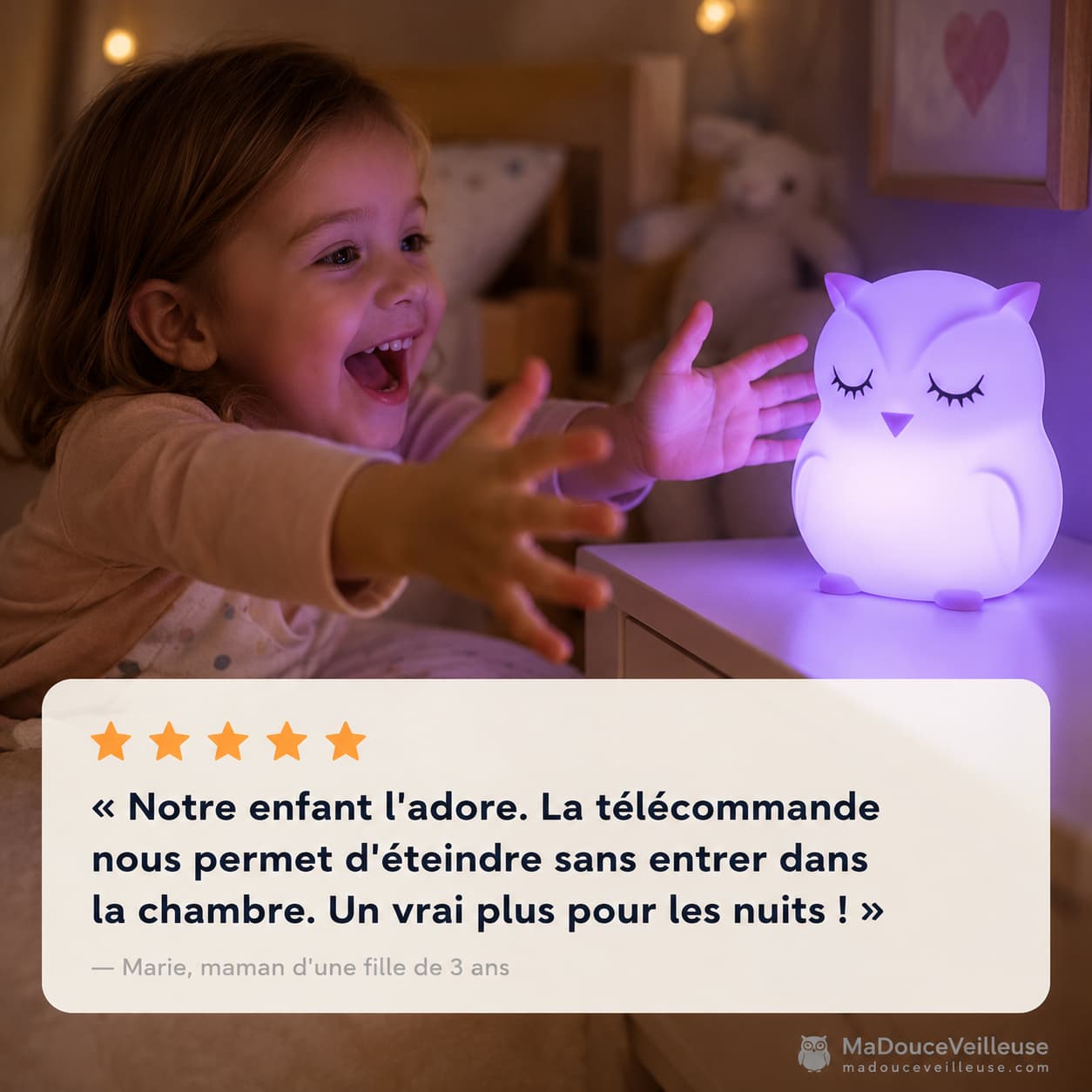 Veilleuse hibou silicone tactile LED couleurs – Image 4