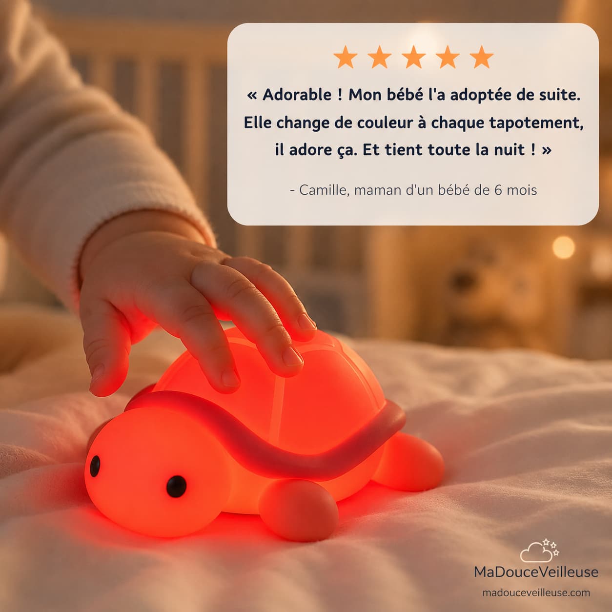 Veilleuse bébé tactile 6 couleurs silicone souple – Image 6
